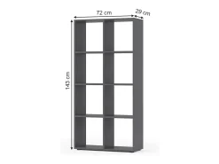 Vicco Divisória de sala cinza 143x29x72 scutum^ Prateleira