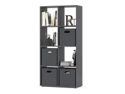 Prateleira*Vicco Divisória de sala cinza 143x29x72 scutum Cinzento