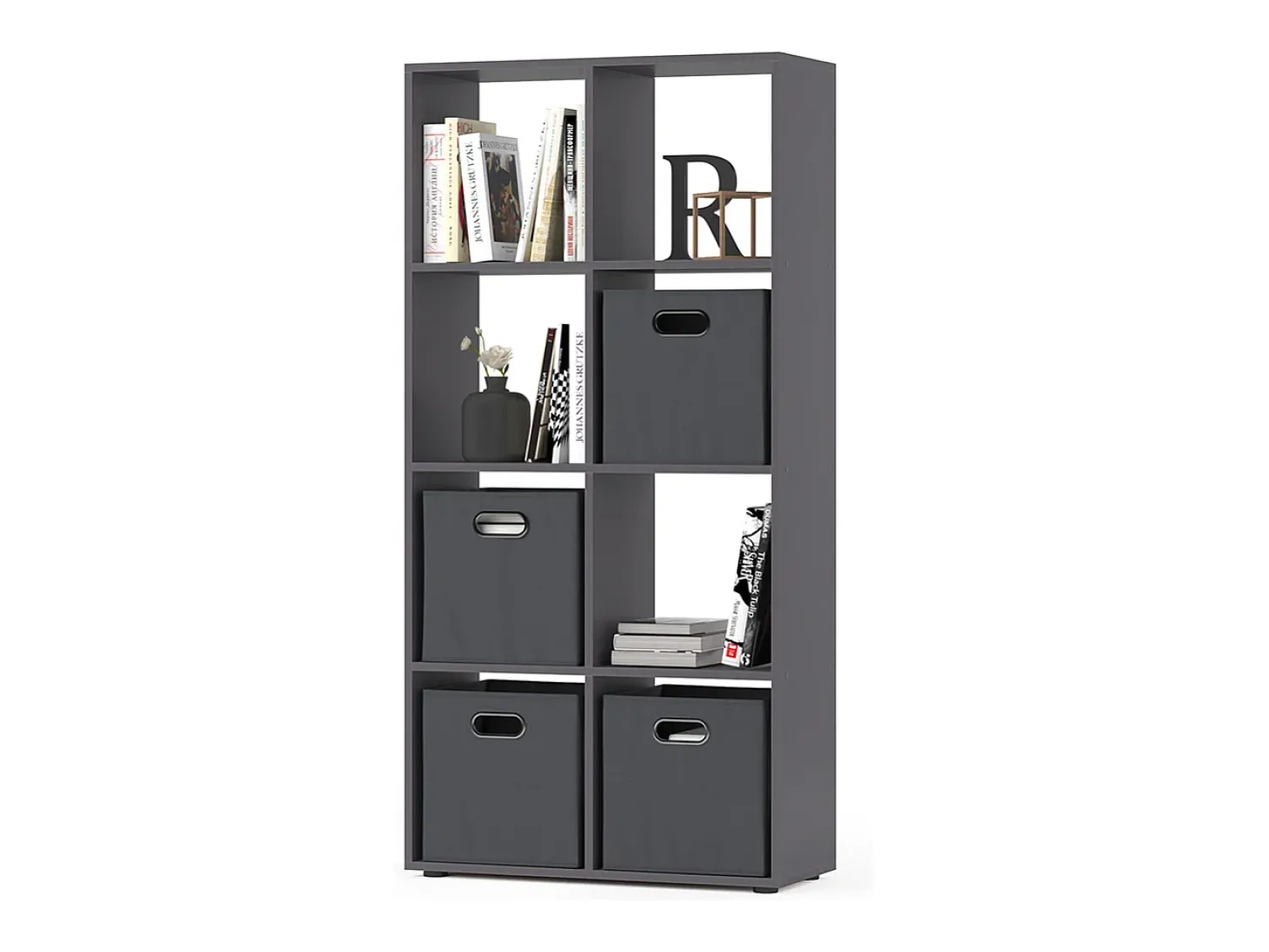 Prateleira*Vicco Divisória de sala cinza 143x29x72 scutum Cinzento