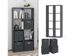 Prateleira*Vicco Divisória de sala cinza 143x29x72 scutum Cinzento