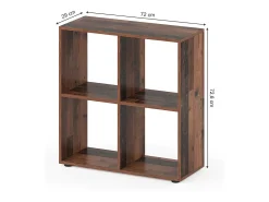 Discount Vicco Divisória de sala madeira antiga 72.6x29x72 tetra Castanho