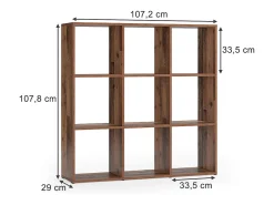 Prateleira*Vicco Divisória de sala madeira antiga 104x29x108 nove Castanho