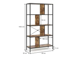Prateleira|Vicco Divisória de sala madeira antiga 80x30x146 fyrk Castanho