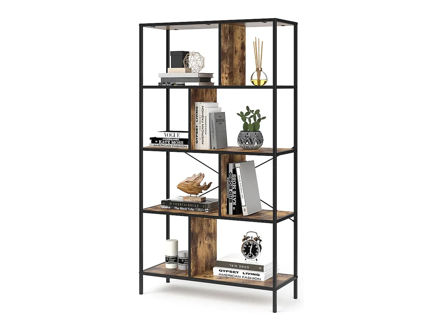 Prateleira|Vicco Divisória de sala madeira antiga 80x30x146 fyrk Castanho