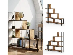 Vicco Divisória de sala madeira antiga 120x30x120 fyrk^ Prateleira