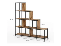 Vicco Divisória de sala madeira antiga 120x30x120 fyrk^ Prateleira