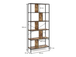 Vicco Divisória de sala madeira antiga 80x30x180 fyrk^ Prateleira