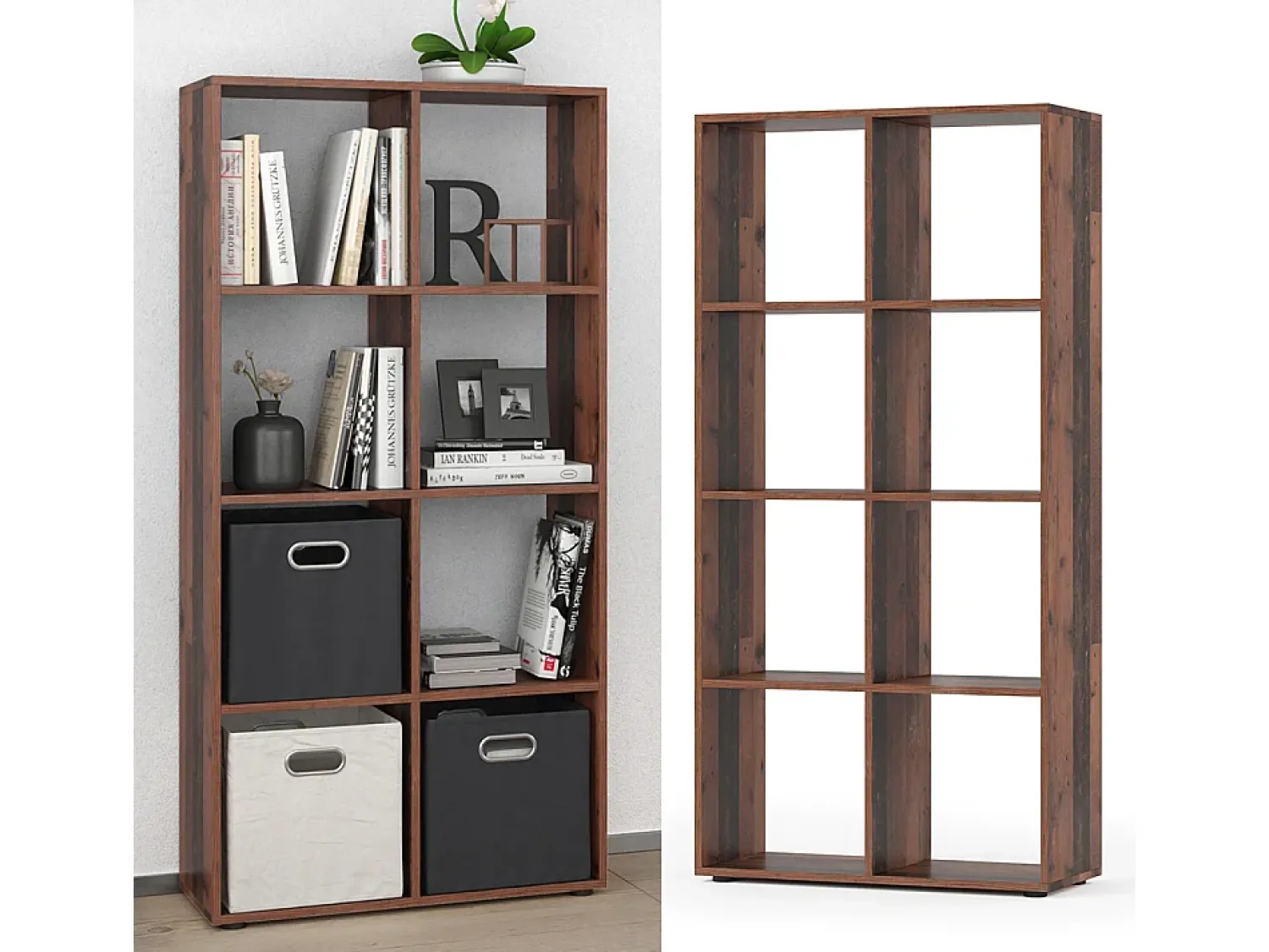 Prateleira|Vicco Divisória de sala madeira antiga 143x29x72 scutum Castanho
