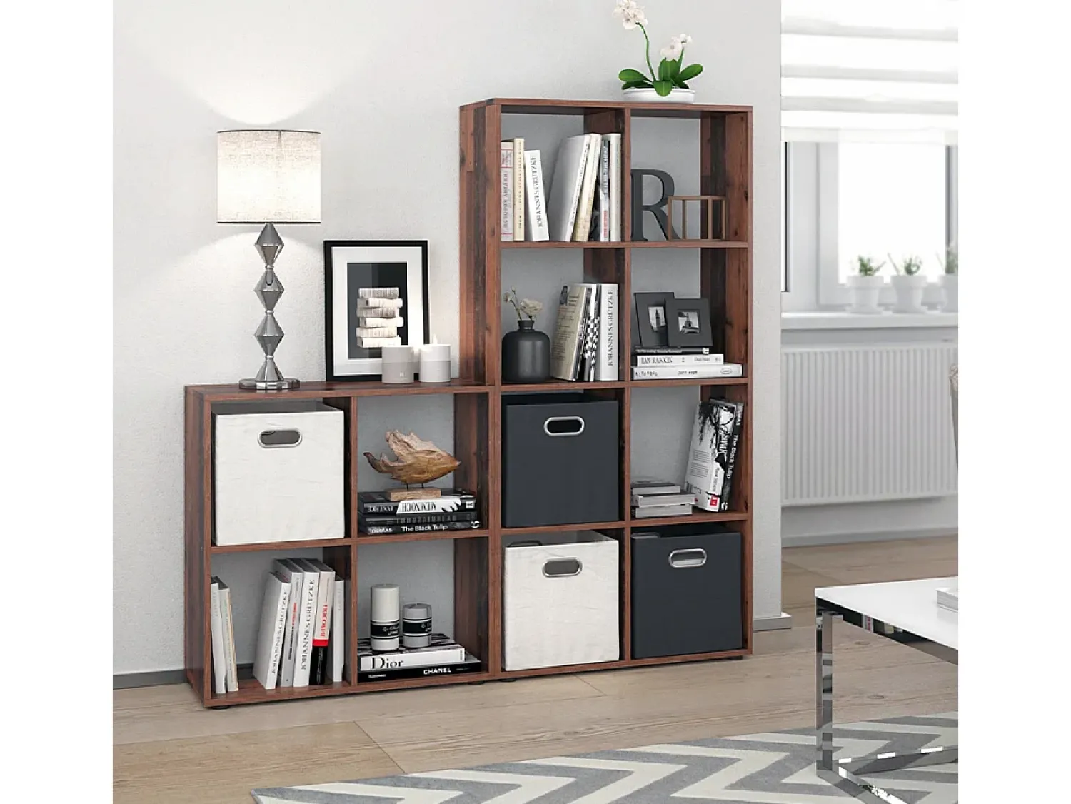 Prateleira|Vicco Divisória de sala madeira antiga 143x29x72 scutum Castanho