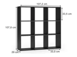New Vicco Divisória de sala 104x29x108 nove Preto
