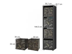 Discount Vicco Divisória de sala 142.5x33x36.2 ludus Preto