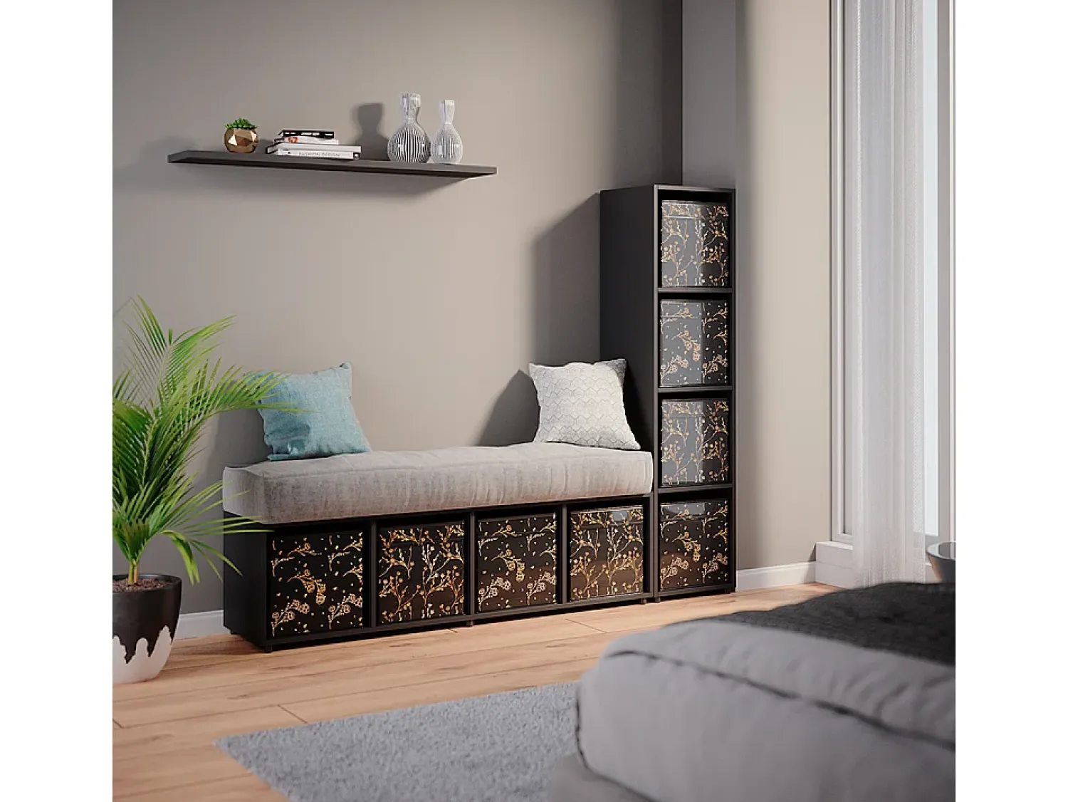 Discount Vicco Divisória de sala 142.5x33x36.2 ludus Preto