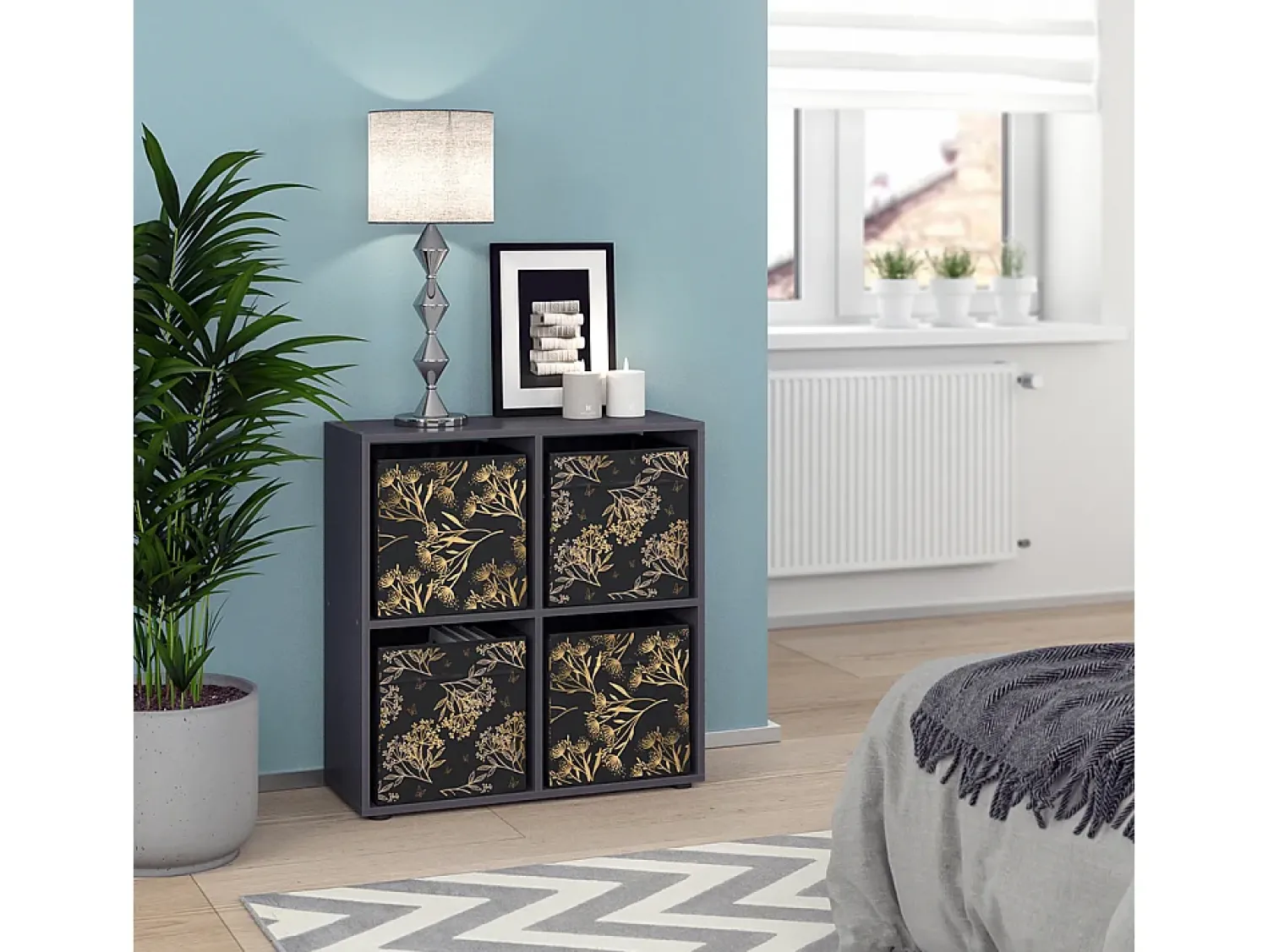 Prateleira*Vicco Divisória de sala 72.6x29x72 tetra Preto