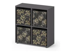 Prateleira*Vicco Divisória de sala 72.6x29x72 tetra Preto