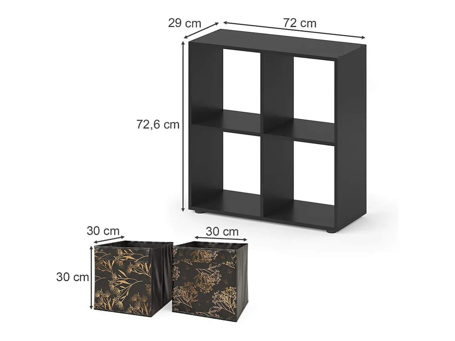 Prateleira*Vicco Divisória de sala 72.6x29x72 tetra Preto