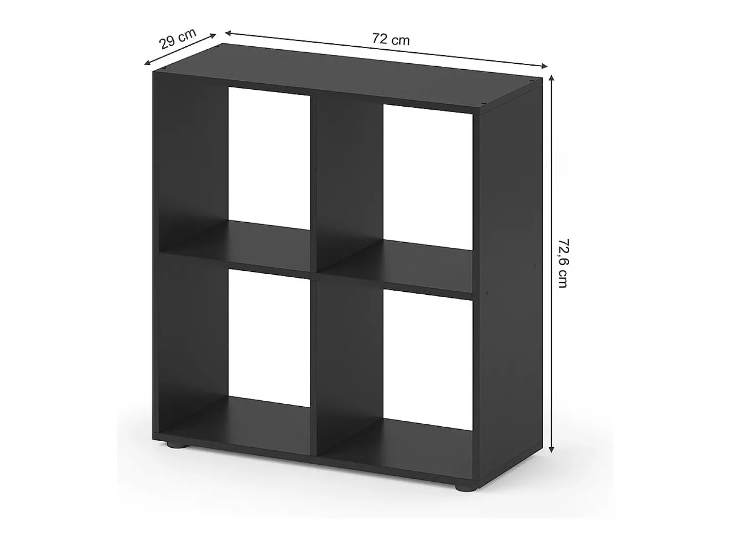 Prateleira*Vicco Divisória de sala 72.6x29x72 tetra Preto