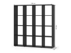 Prateleira|Vicco Divisória de sala 138.5x29x142.5 karree Preto