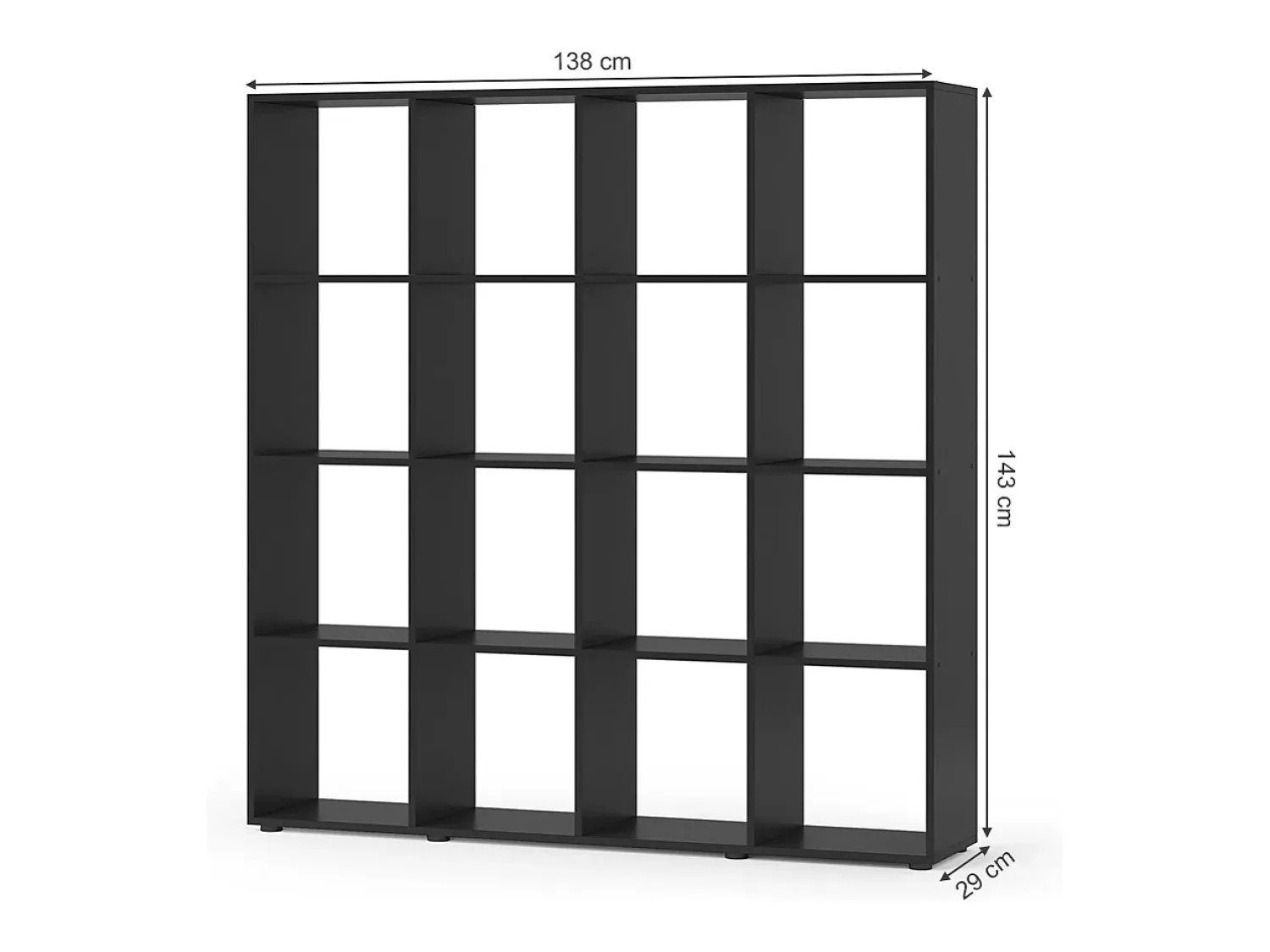 Prateleira|Vicco Divisória de sala 138.5x29x142.5 karree Preto