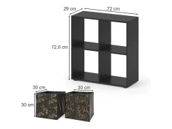 Hot Vicco Divisória de sala 72.6x29x72 tetra Preto