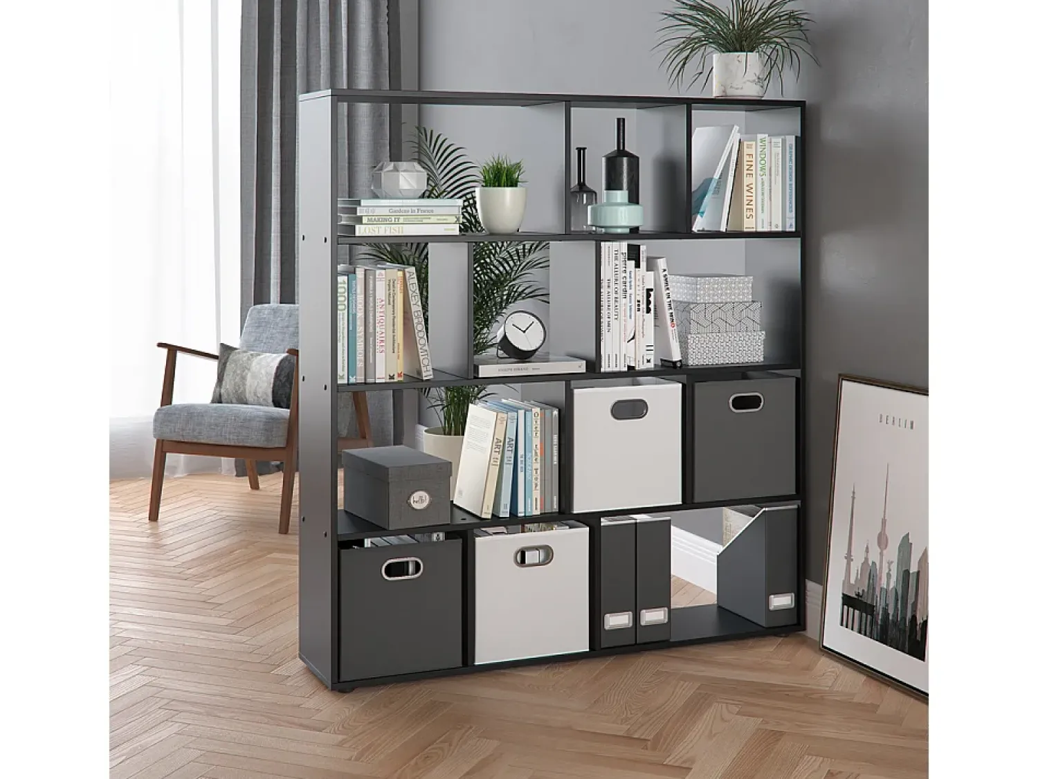 Vicco Divisória de sala 131.6x29x143 pilar^ Prateleira