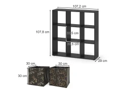 Vicco Divisória de sala 104x29x108 nove^ Prateleira