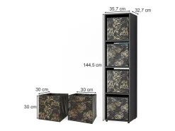Outlet Vicco Divisória de sala 142.5x33x36.2 ludus Preto