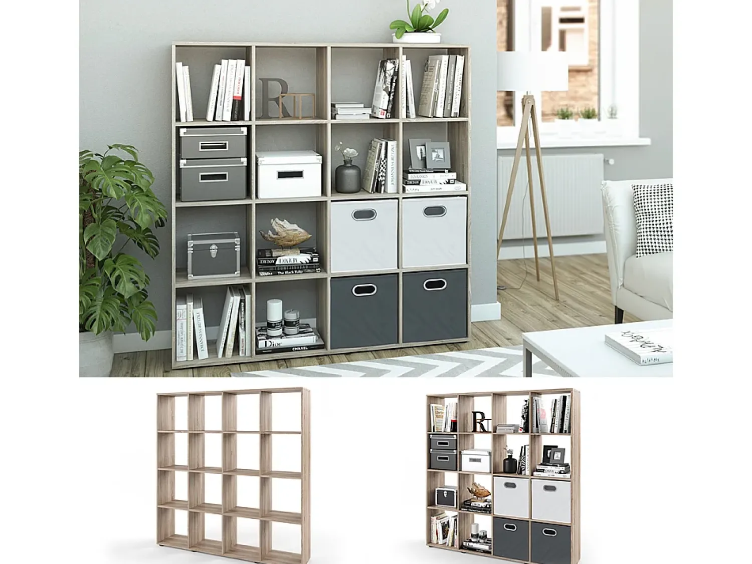 Prateleira*Vicco Divisória de sala sonoma 138.5x29x142.5 karree Natural claro