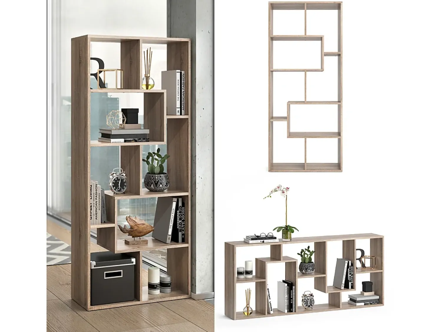Vicco Divisória de sala sonoma 160.6x25x67.2 noa^ Prateleira