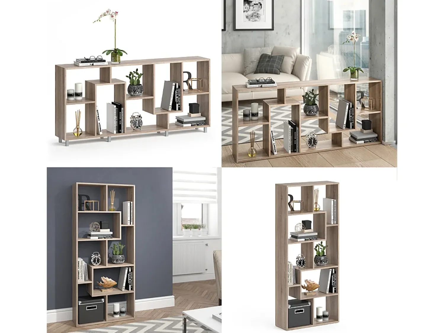 Vicco Divisória de sala sonoma 160.6x25x67.2 noa^ Prateleira