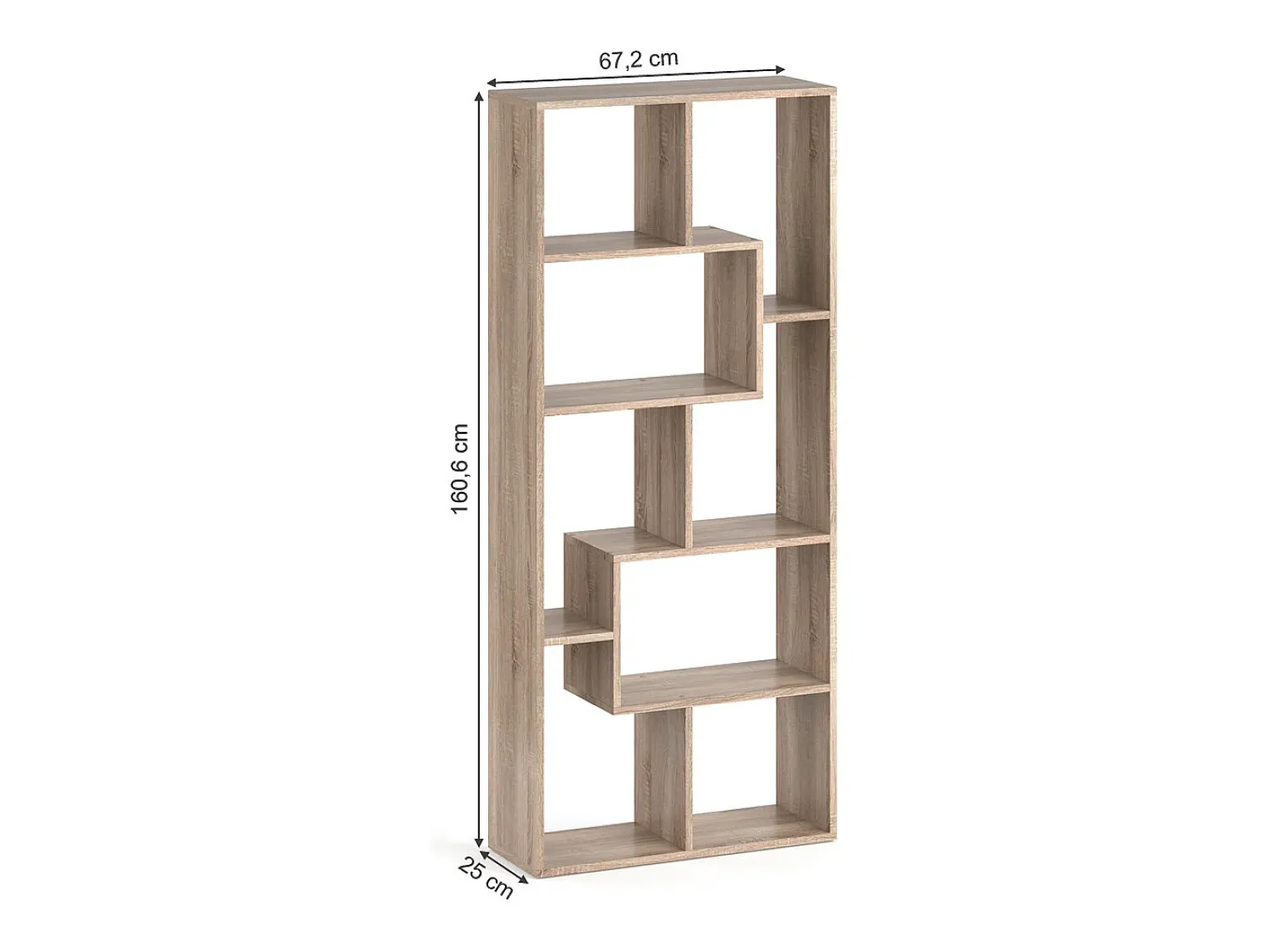 Vicco Divisória de sala sonoma 160.6x25x67.2 noa^ Prateleira