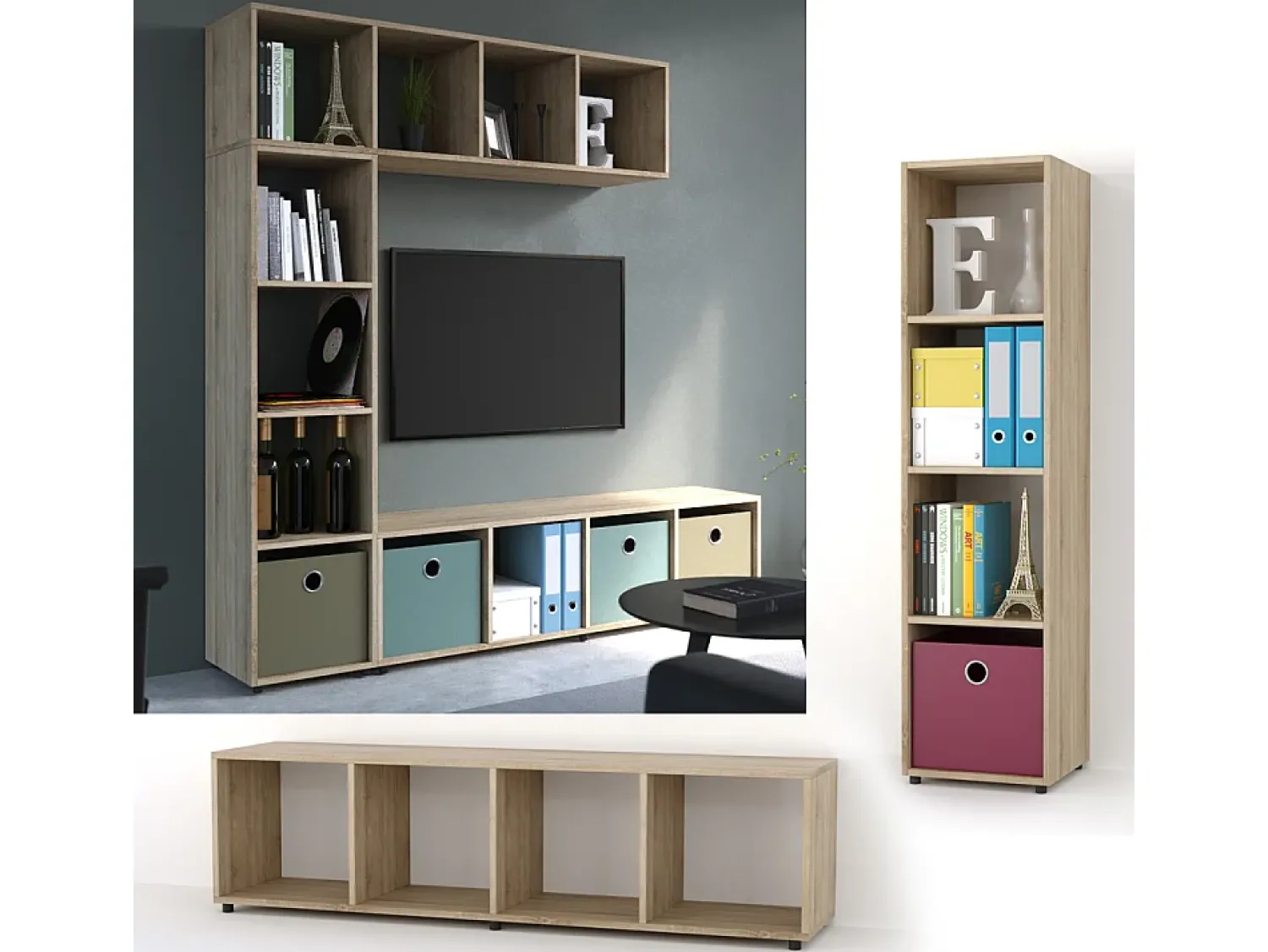 Vicco Divisória de sala sonoma 142.5x33x36.2 ludus^ Prateleira