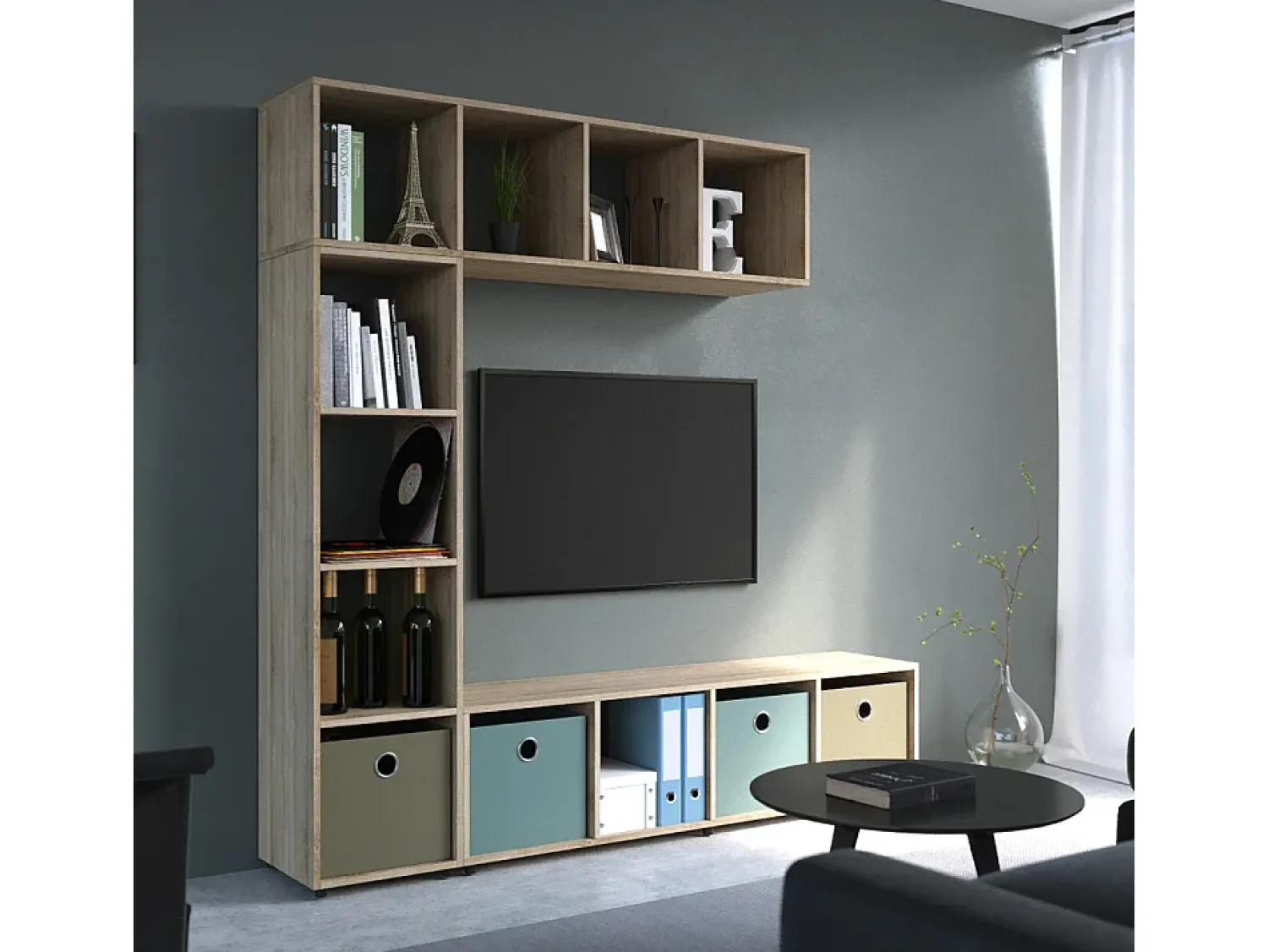 Vicco Divisória de sala sonoma 142.5x33x36.2 ludus^ Prateleira