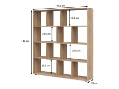 Prateleira|Vicco Divisória de sala sonoma 131.6x29x143 pilar Natural claro