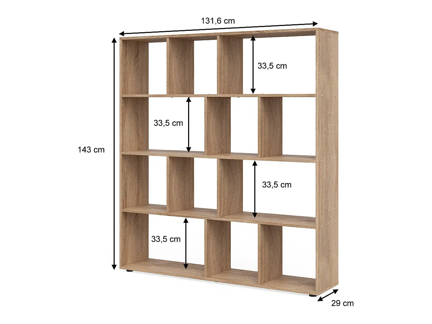 Prateleira|Vicco Divisória de sala sonoma 131.6x29x143 pilar Natural claro