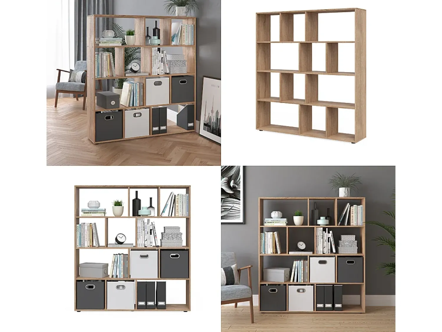 Prateleira|Vicco Divisória de sala sonoma 131.6x29x143 pilar Natural claro