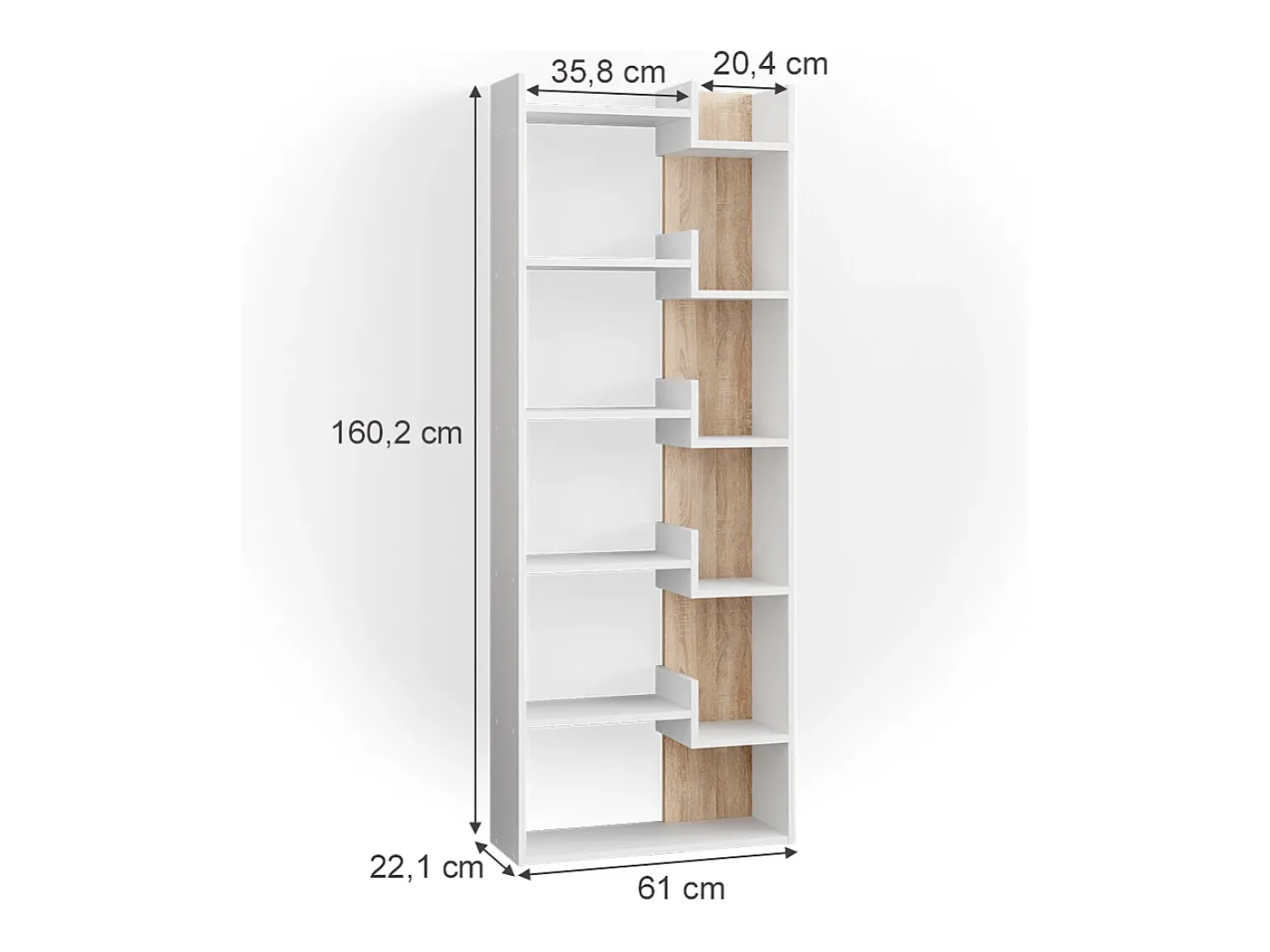 Prateleira*Vicco Divisória de sala sonoma 61x22.1x160.2 fico Natural claro
