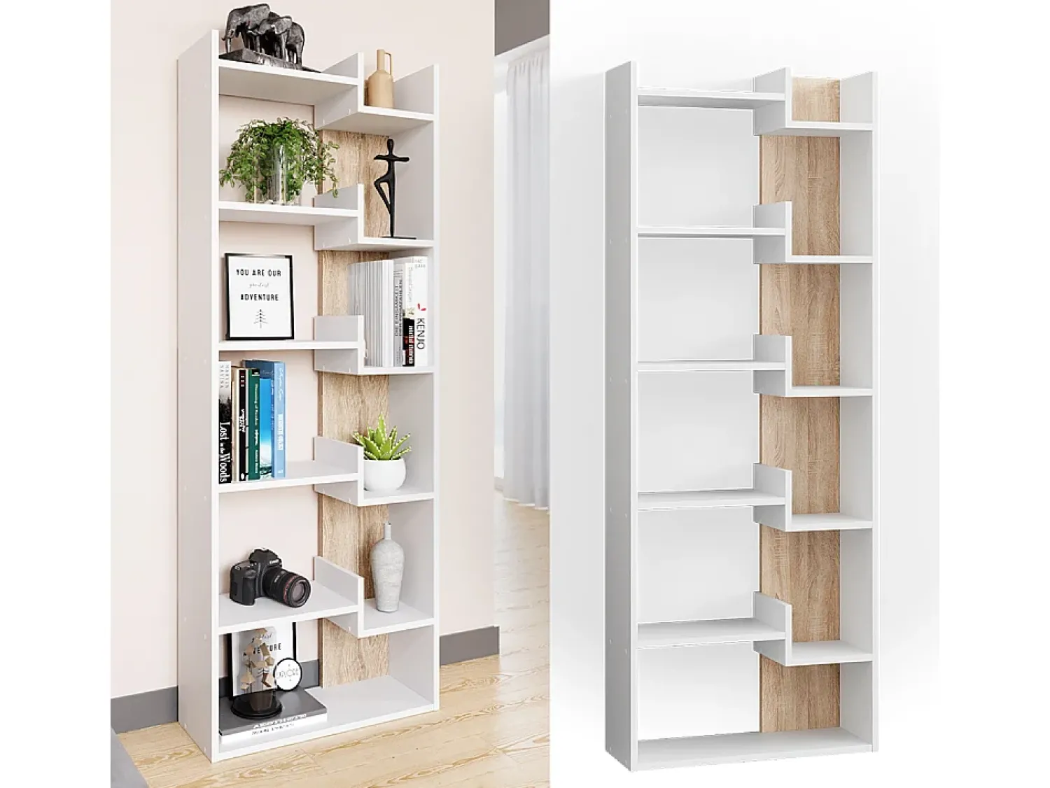 Prateleira*Vicco Divisória de sala sonoma 61x22.1x160.2 fico Natural claro
