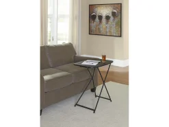 Outlet Dorel Home Dorel | Conjunto de 2 Mesas Dobráveis em Resina Preto