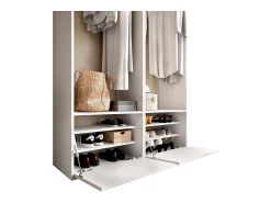 Móvel De Entrada|Dmora Dra guarda-roupa grande, mobiliário de quarto, roupeiro, roupeiro, 120x45 h205 cm, e carvalho Branco
