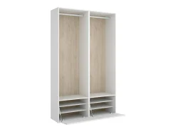 Móvel De Entrada|Dmora Dra guarda-roupa grande, mobiliário de quarto, roupeiro, roupeiro, 120x45 h205 cm, e carvalho Branco