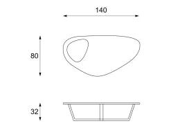 Mesa De Centro| Drop - Mesa de centro (140 x 80 x 32h) em MDF Verde