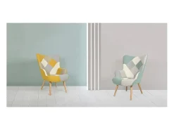 Poltrona| Dudeco Poltrona Luca Patchwork Mostarda Amarelo mostarda