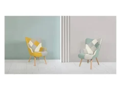 Poltrona* Dudeco Poltrona Luca Patchwork Verde Menta Multicor