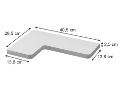 Prateleira|Vicco Eckregal 40.5x28.5x2.5 curva Branco