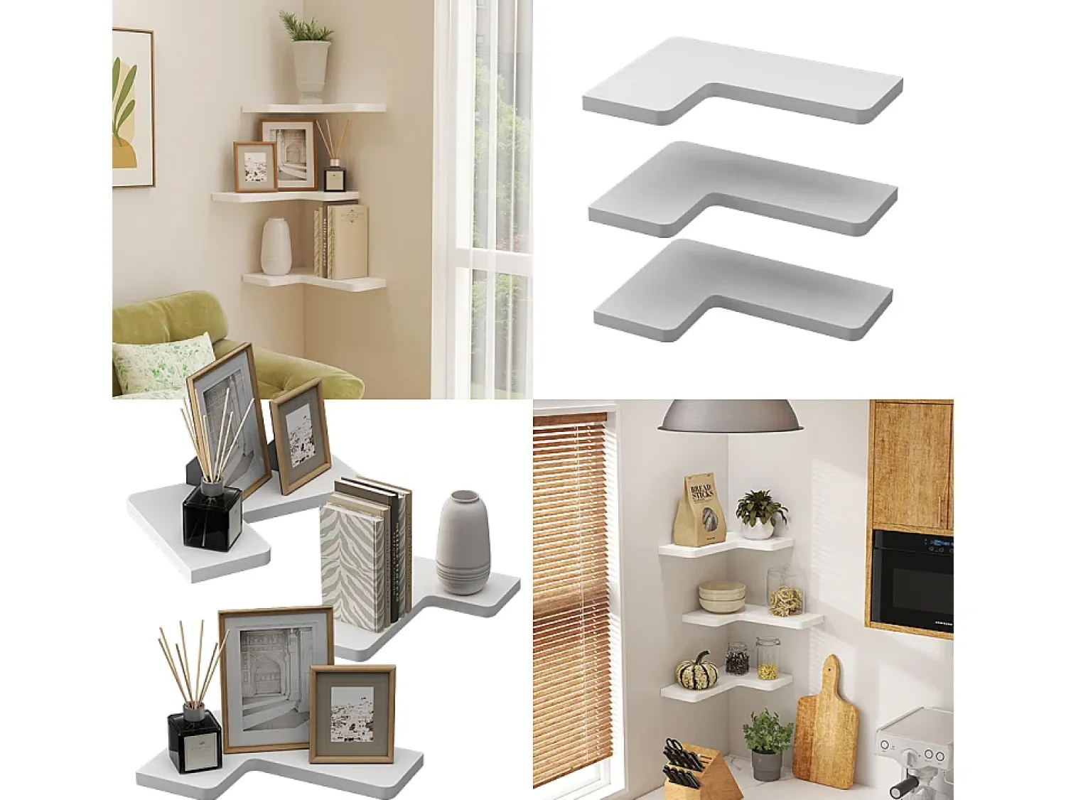 Prateleira|Vicco Eckregal 40.5x28.5x2.5 curva Branco