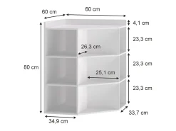 Prateleira|Vicco Eckregal 60x60x80 elina Branco