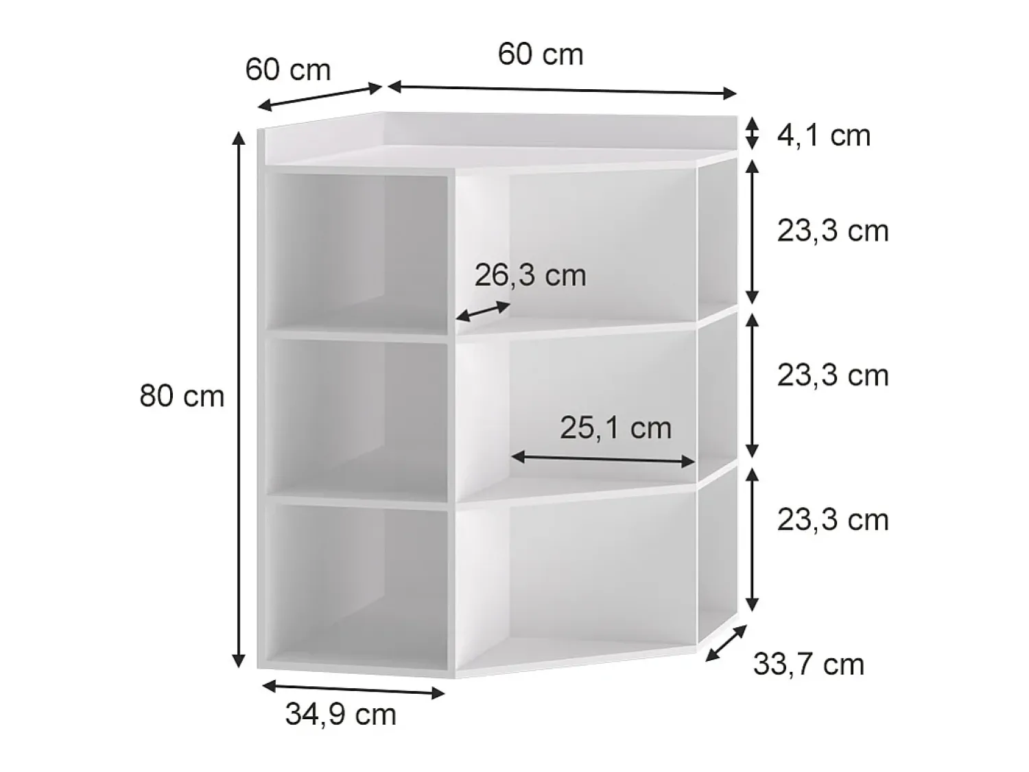 Prateleira|Vicco Eckregal 60x60x80 elina Branco