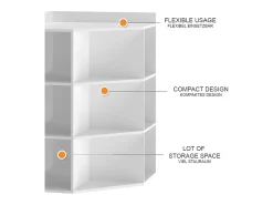 Prateleira|Vicco Eckregal 60x60x80 elina Branco