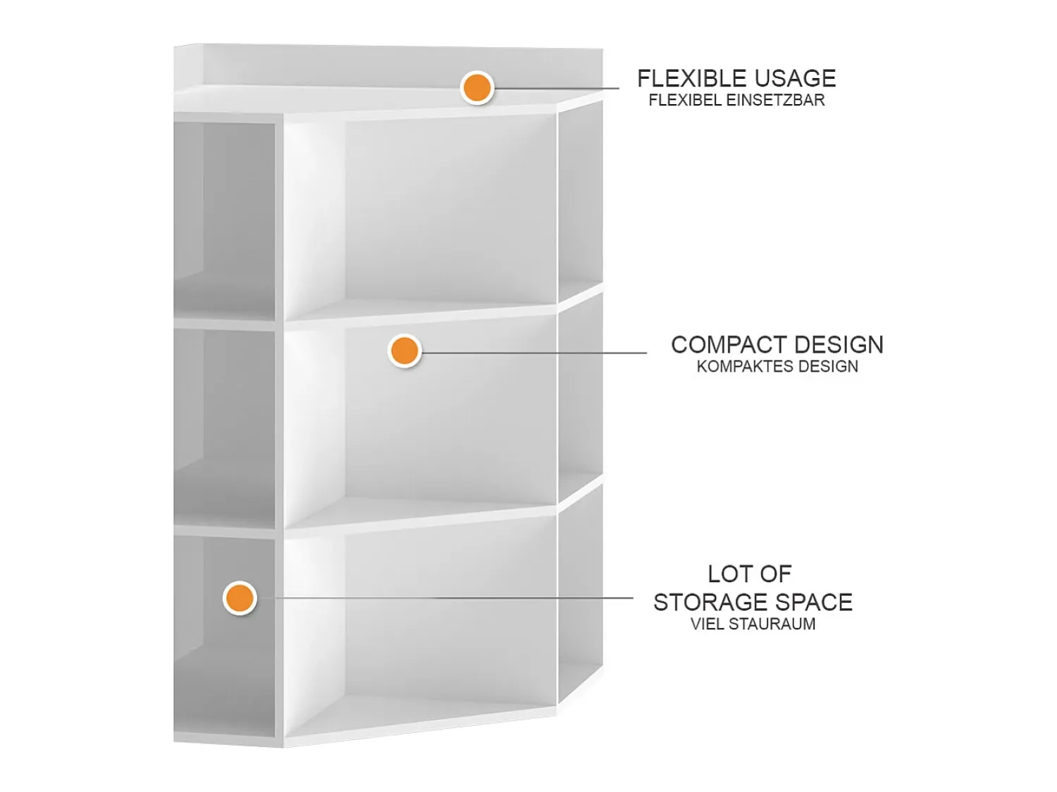 Prateleira|Vicco Eckregal 60x60x80 elina Branco