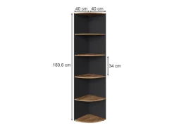 Vicco Eckregal carvalho antracite/goldkraft 40x40x180 ecki^ Prateleira